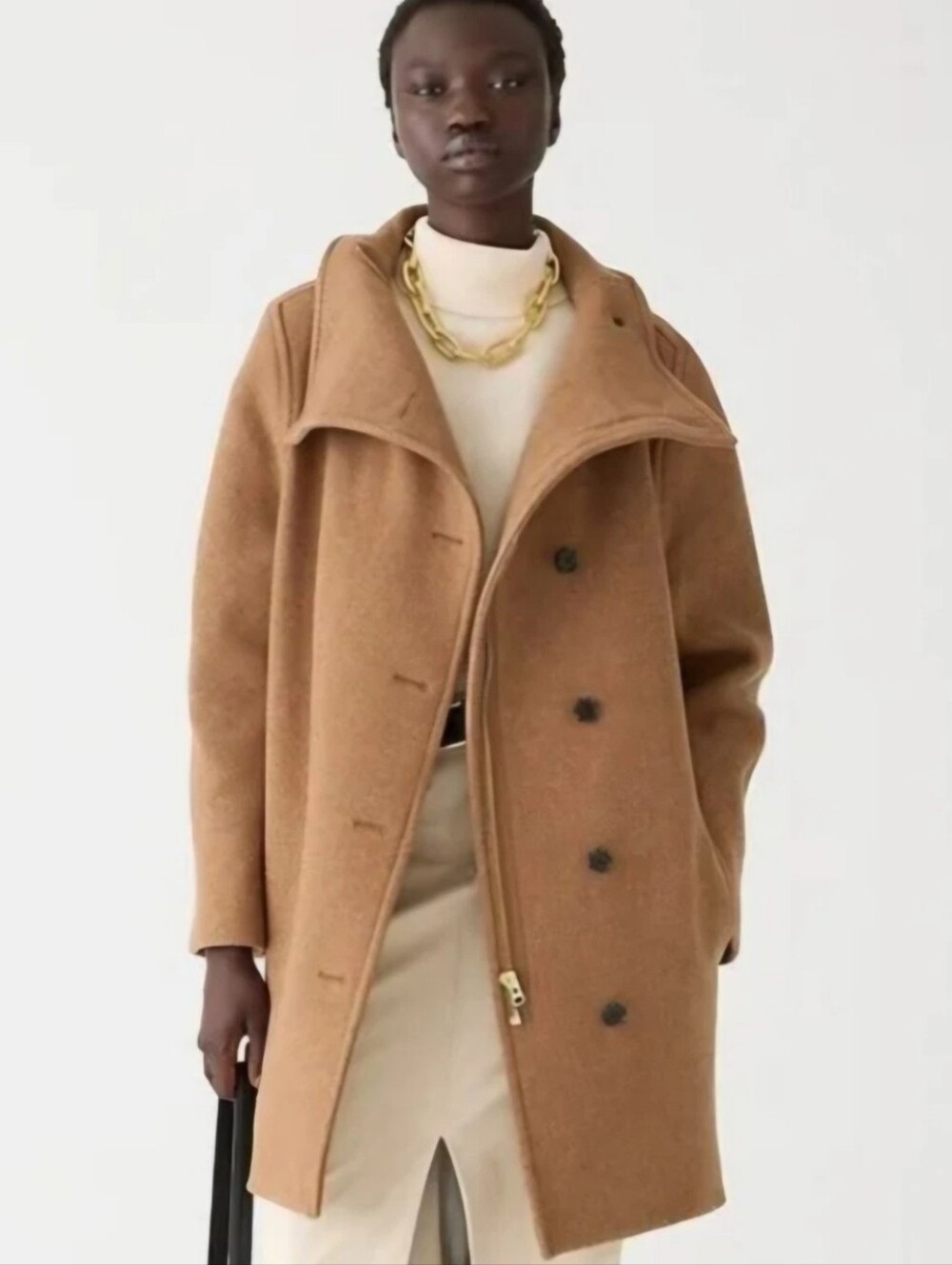 J. CREW Women's Villa Cocoon Coat in Italian Stadium Cloth, Camel, Size 12, Wool
